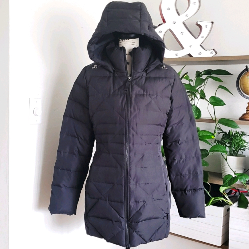 Lands' End puffer jacket with removable hood sz S